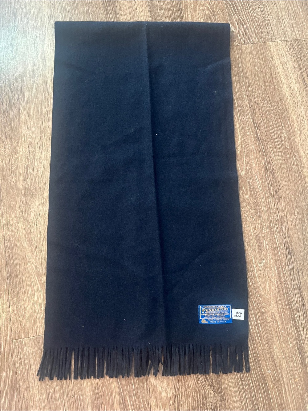 Pendleton Men's Black Wool Fringed Scarf